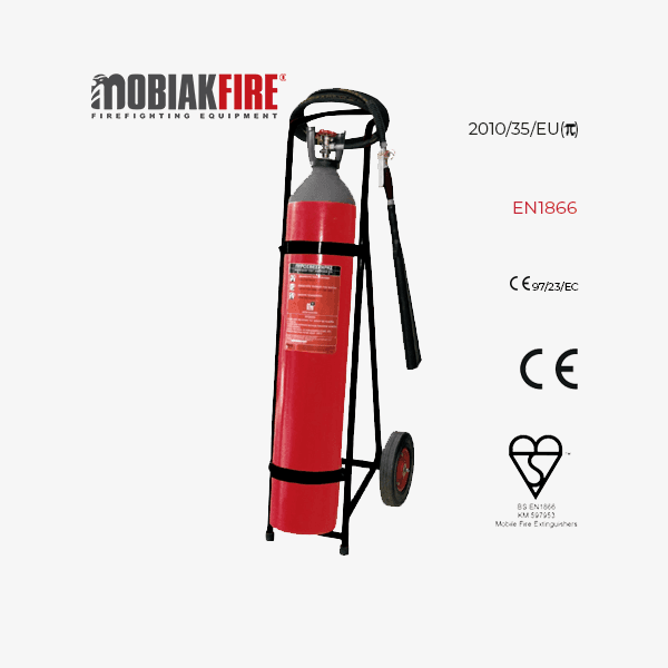 Trolley 30kg CO₂ Fire Extinguisher – Mobiak