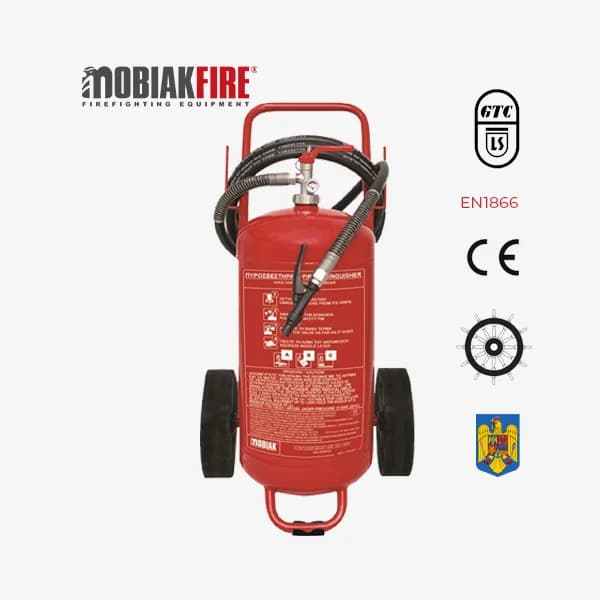 Trolley Fire Extinguisher 50kg Dry Powder Welded – Mobiak